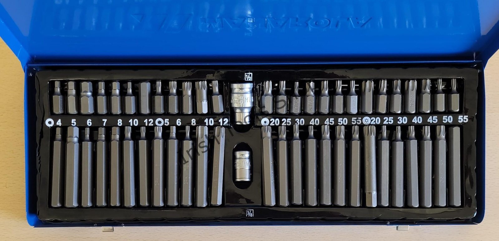 54 Piece 3/8" & 1/2" Drive Tamper Proof Star Hex Spline Drive Socket Star Bit Impact Bits