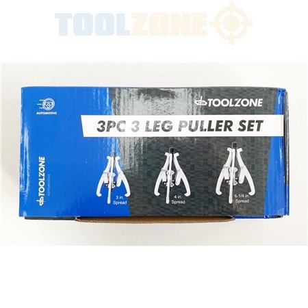 Toolzone 3 Piece 3", 4" & 6" 3 Leg Bearings, Hubs & Pulleys Puller Set