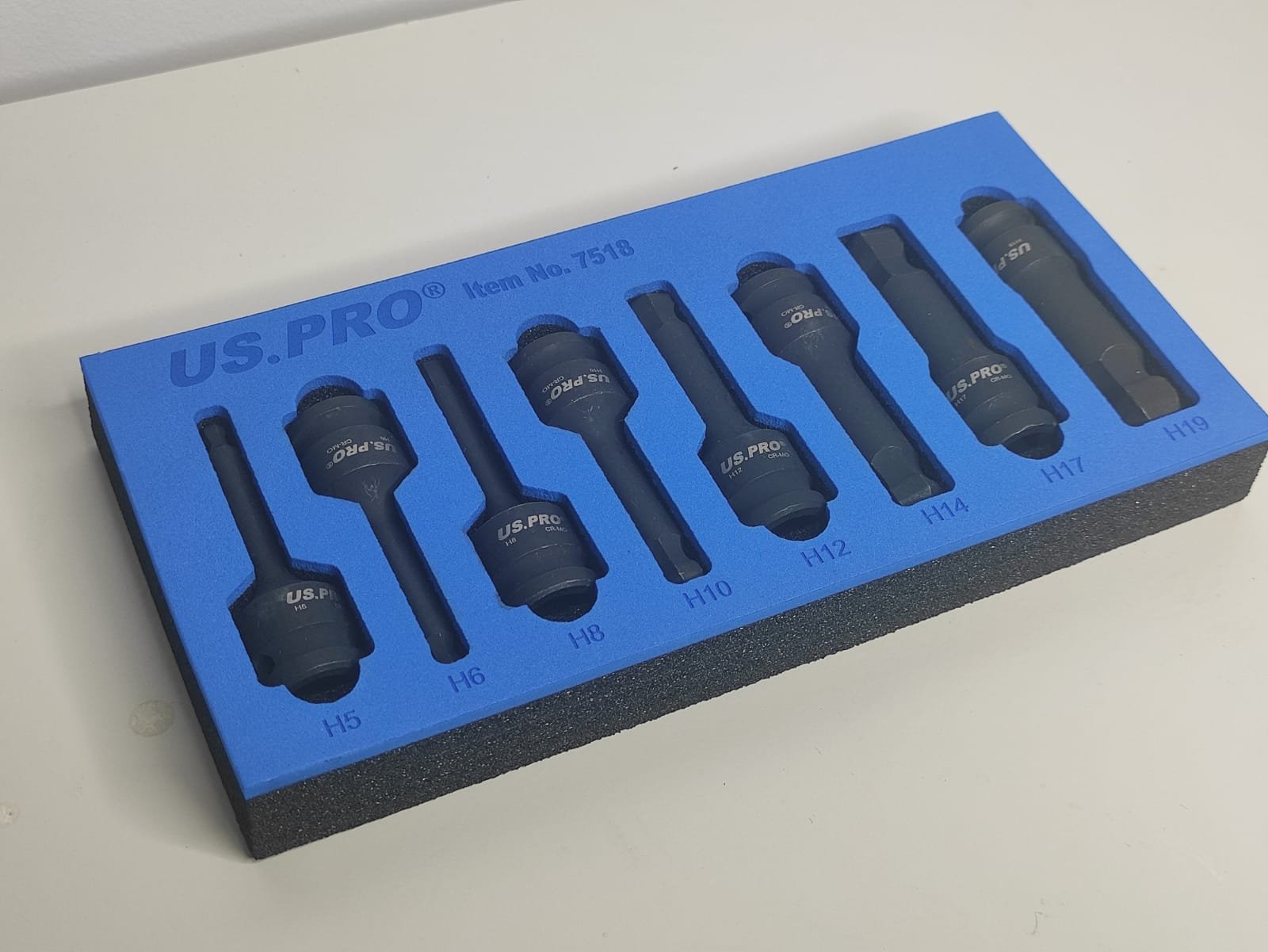 US PRO 8pc 1/2" DR Impact Ball End Hex Allen Bit Sockets H5 - H19