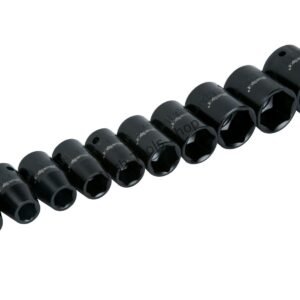 10 Piece 1/2" Drive Metric Shallow Impact Socket Set - 9-27mm