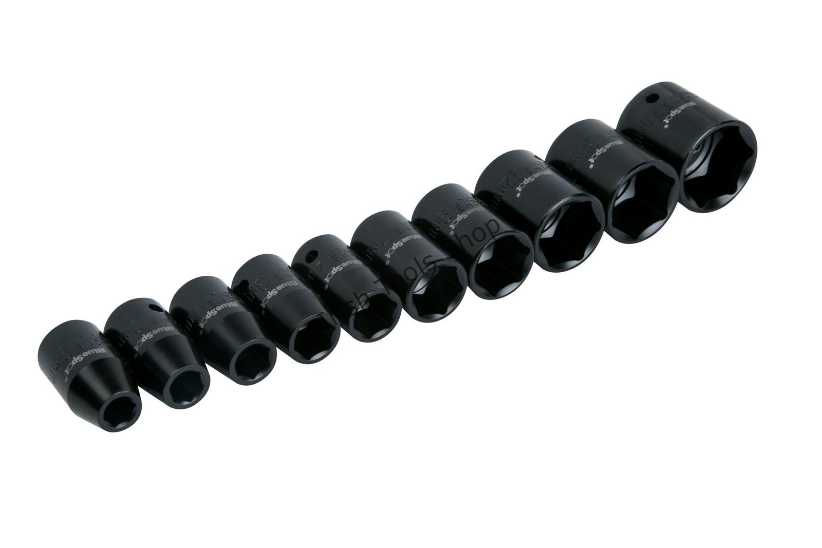 10 Piece 1/2" Drive Metric Shallow Impact Socket Set - 9-27mm