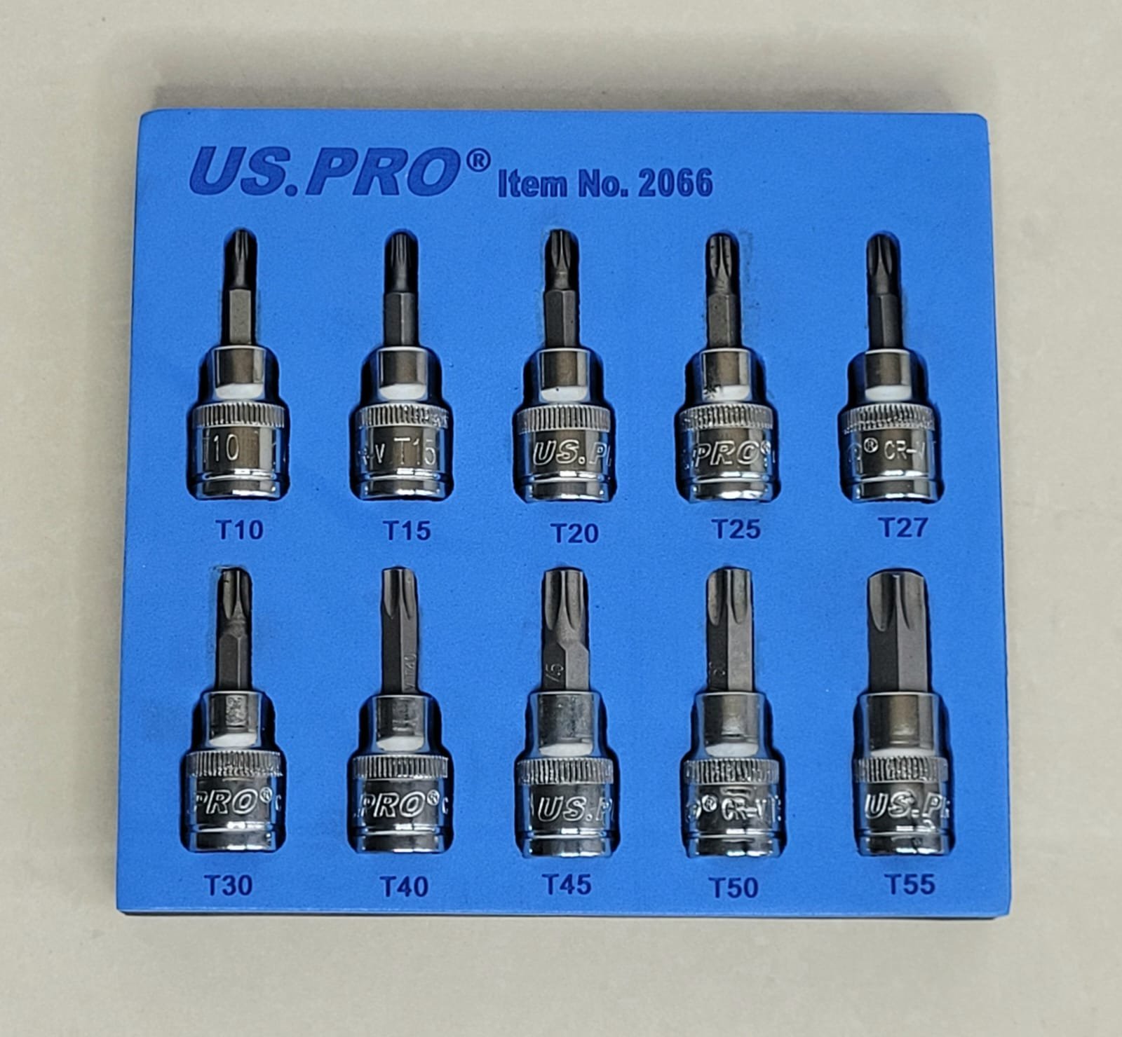 US PRO 10 Piece 3/8" Drive 48mm Long Star Bit Sockets | T10 - T55
