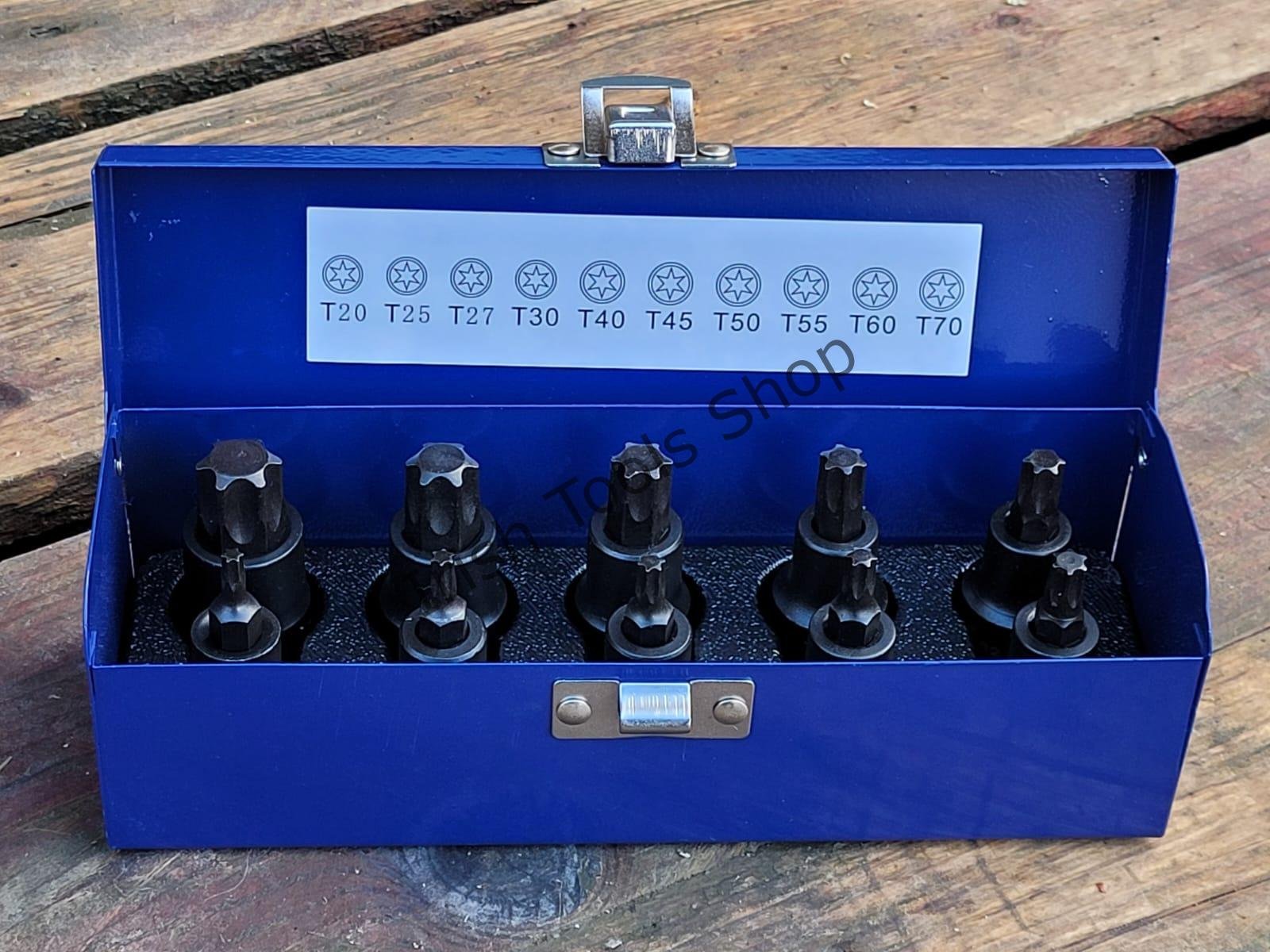 10pcs 1/2" Dr. Impact Torx Bit Socket Set T20-T70
