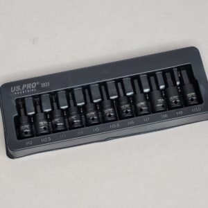 US PRO 11 Piece 3/8" Drive European Style Impact Hex Bit Sockets | H2 - H10