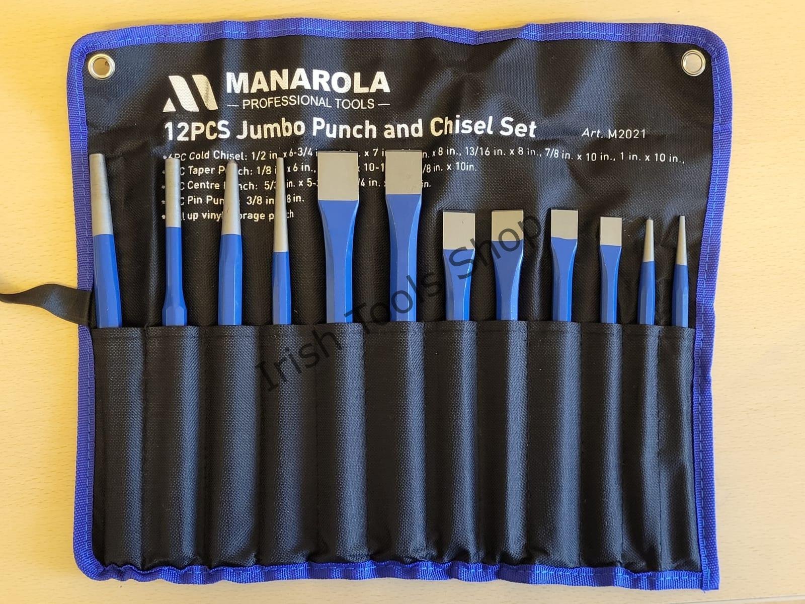 12PCS Jumbo Punch and Chisel Set | Cold Chisel | Taper, Centre & Pin Punch |
