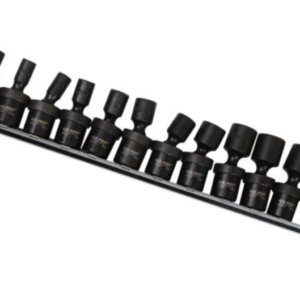 US PRO 12 Piece 1/4" Drive Metric Swivel Deep Shallow Impact Sockets | Spring-loaded Ball & Pin Design