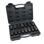 US PRO 15 Piece 1/2" Drive Metric Sized Swivel 360° Shallow Impact Socket Set Ideal For Confined Spaces