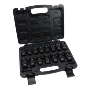 US PRO 15 Piece 3/8" Drive Metric Swivel 360° Shallow Impact Socket Set | Spring-Loaded Ball & Pin Design