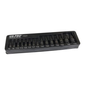 US PRO 15 Piece 1/4" 3/8" 1/2" Drive Impact Tamper Star Bit Socket Set