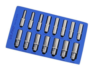 US PRO 15 Piece 1/2" Drive 6 Point Deep Socket Set | 10-24mm | In Eva Tray | Knurled For Grip