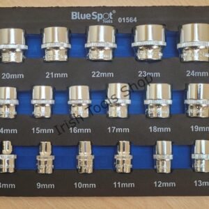 17 Piece 3/8" Metric 12 Point Shallow Socket Set (8-24MM) (EVA FOAM)