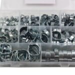 US PRO 175 Piece Assorted Zinc Plated Double Ear Hose Clamps