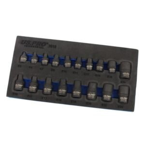 US PRO 18 Piece 3/8" & 1/2" Drive Impact E Star Socket Set