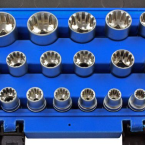 US PRO 19 Piece 1/2" Drive Universal Hex 6 Point, Double Hex 12 Point, & T Star Type Gear Lock Sockets | 8 - 32mm