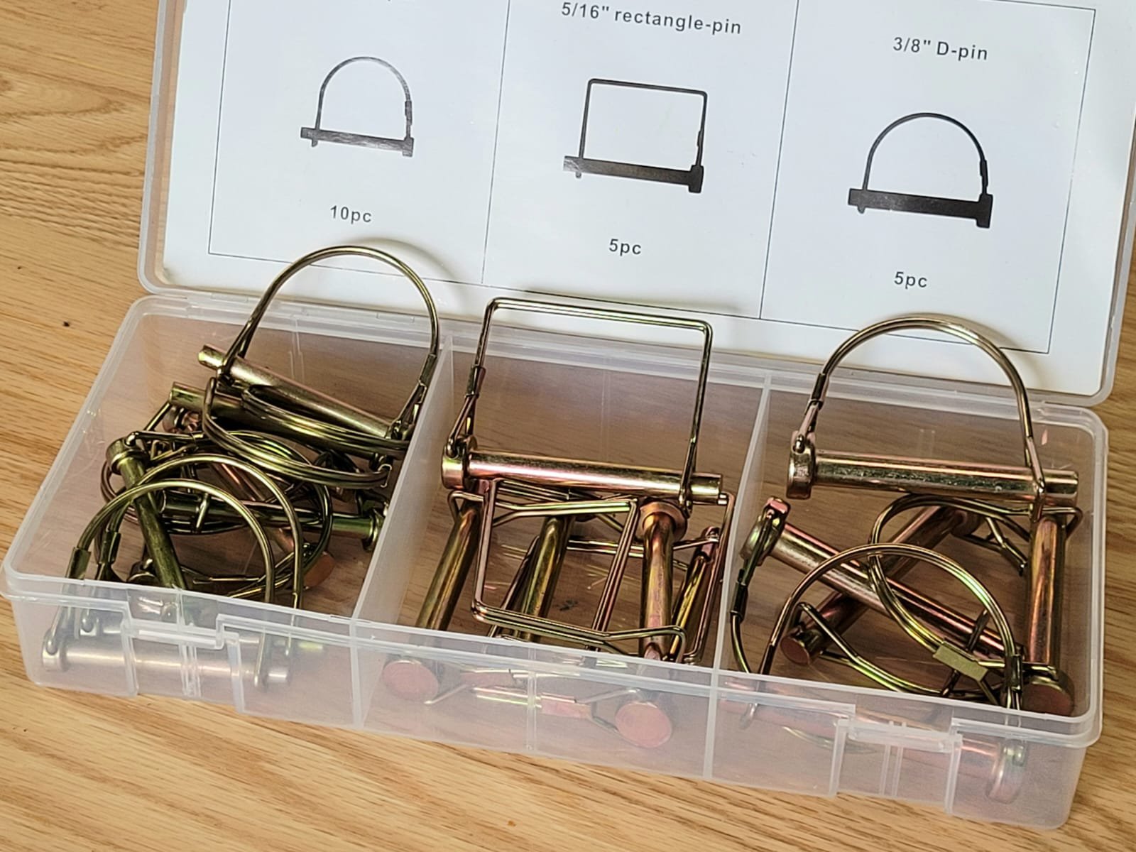 20 Piece Zinc Coated  PTO Pin Assortment