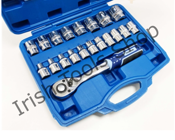 24 Piece 1/2" Drive Chrome Vanadium Socket Set