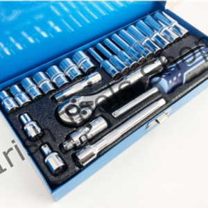 24 Piece 1/4" Drive Chrome Vanadium Polished Socket Set