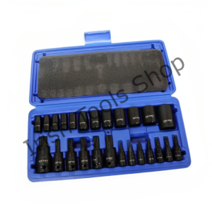 25 Piece 1/4" 3/8" 1/2" Drive Impact E Star Sockets & Star Bit Socket Set T8 - T60 & E4 - E22