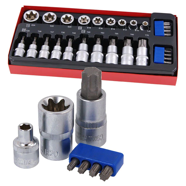 27 Piece 3/8" & 1/2" Drive Star Socket & Bit Set