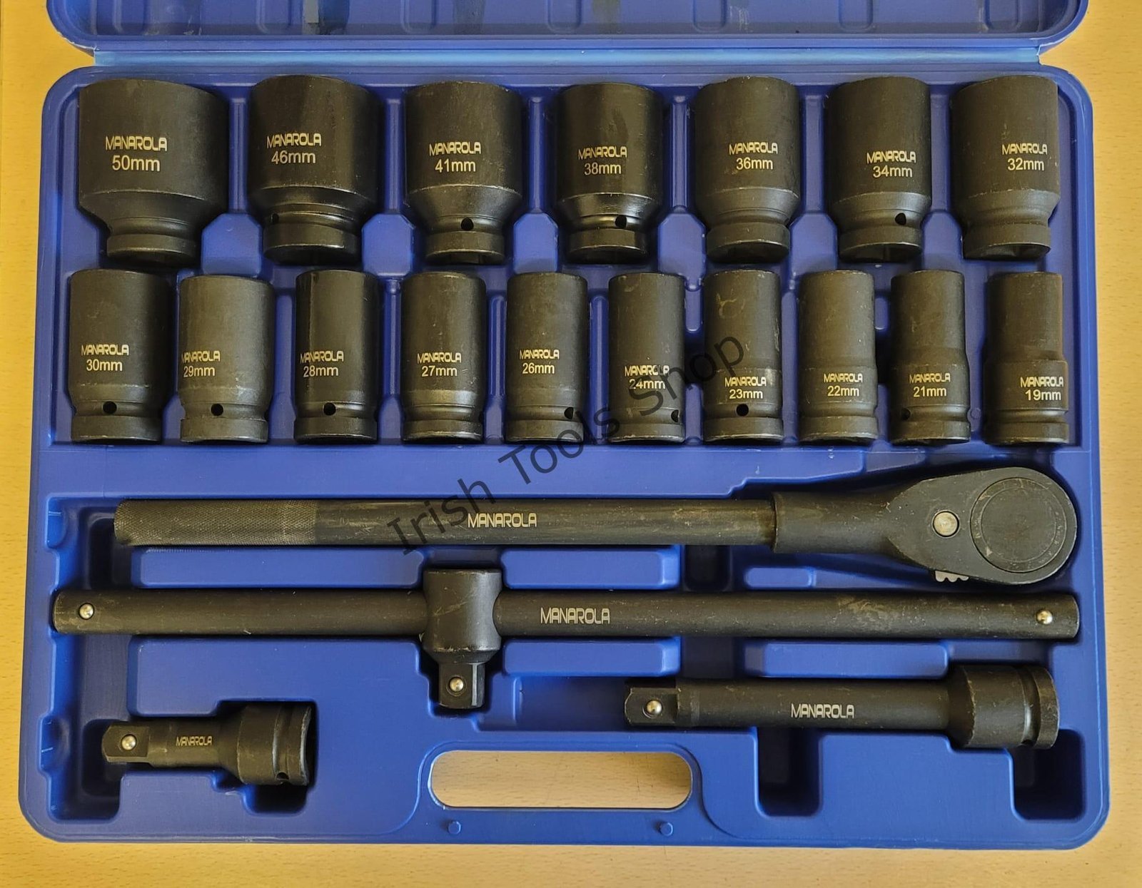 22 Pcs 3/4" Drive Metric Impact 6 Point Socket Set