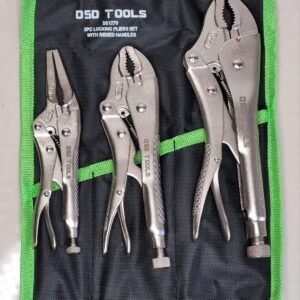3 Piece Locking Plier Set with Ribbed Handles 6", 7" & 10"