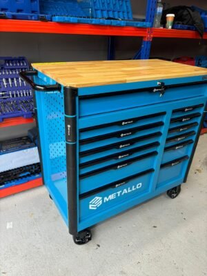13 Drawer 41" Tool Box / Chest With Tools | Red, Black & Blue - Blue