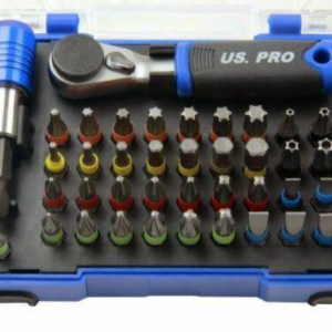 43 Piece Bit Set With Hex Bit Ratchet | Philips, Pozi, Slotted, Torx, Hex & Tamper Proof