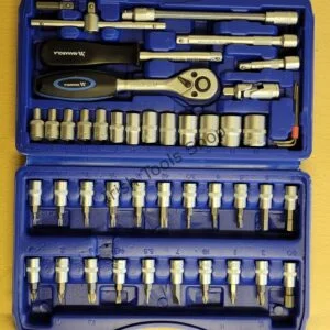 46 Piece 1/4" Drive 6 Point Socket Wrench Set