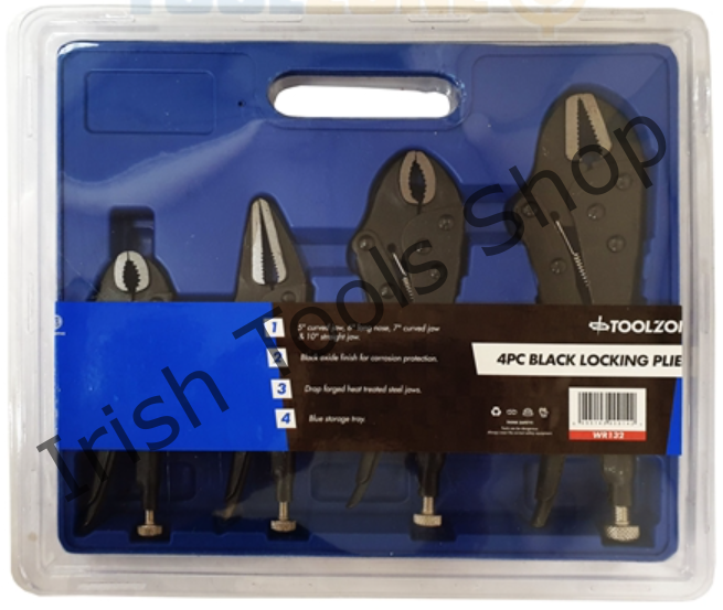 4Pc Black Lock Pliers