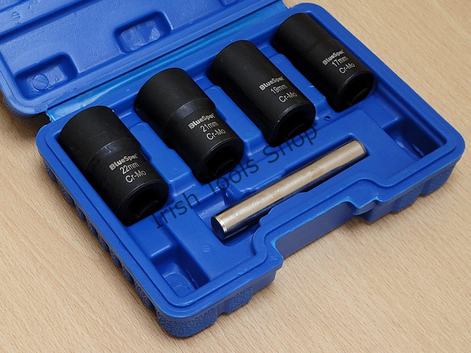 5 Piece 1/2" Square Drive Locking Wheel Nut Remover Socket Set