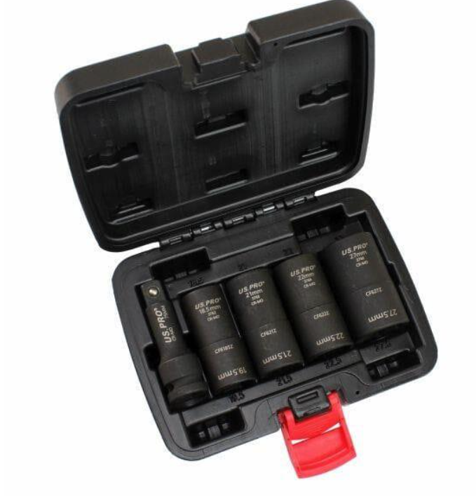 5 Piece Impact Wheel Nut Flip Socket Set
