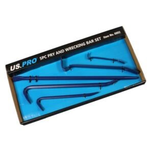 US PRO 5 Piece Power Coated Pry, Wrecking & Aligning Bar Set