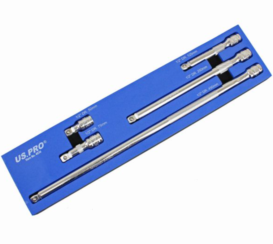 US PRO 5 Piece 1/2" Drive Wobble Style Extension Bar Set