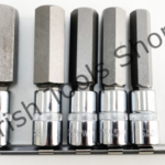 5Pc 1/2" Dr Hex Bits 100Mm