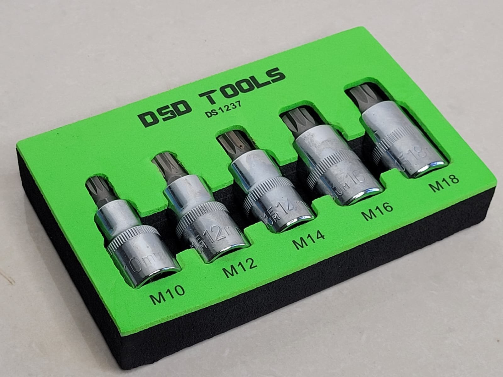 5 Piece 1/2" Drive Triple Square Bit Socket Set | M10, M12, M14, M16, M18