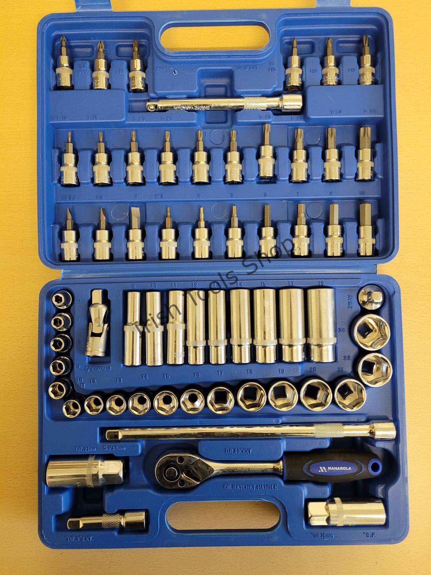 61 Piece 3/8" Drive Metric Shallow & Deep Socket Set