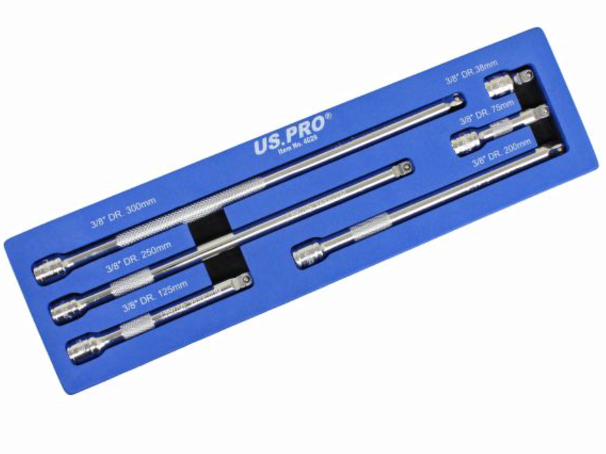 US PRO 6 Piece 3/8" Drive Wobble Extension Bar Set