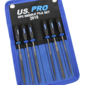 US PRO 6 Piece Needle File Set 140mm | Pointed Flat, Flat, Half Round, Round, Triangular & Square