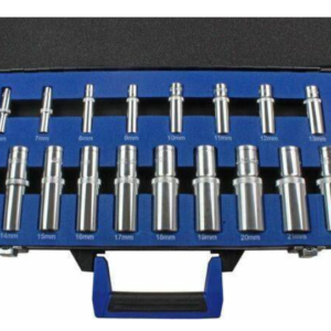 6pt 18pc 1/4" & 1/2" DR Deep Socket Set 6 - 22mm