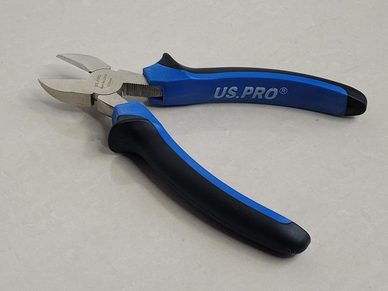 US PRO 7" (175mm) NI-FE Finish Diagonal Pliers | Large Grip Handle