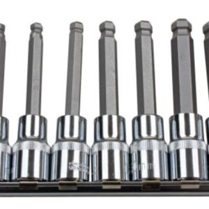 US PRO 7 Piece 1/2" Drive 100mm Long Metric Ball End Hex Bit Sockets On Rail