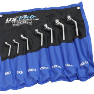 US PRO 7 Piece Double Offset Ring Spanner Set 6-19mm | 75 Degree Offset