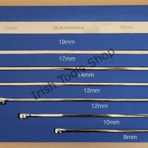 7pc Extra-Long Double Ring Ratchet / Fixed Spanner Set