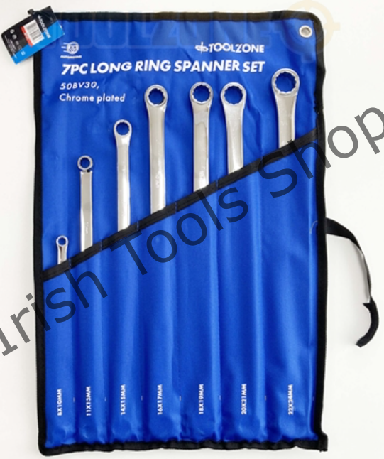 7pc Long Ring Spanner Set 8-24mm