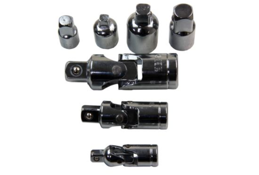 US PRO 7 Piece 1/4", 3/8" and 1/2" Drive Universal Joint, Sockets & Adapter Set