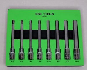 8PCS 1/2" DR. Long Hex Bit Socket Set