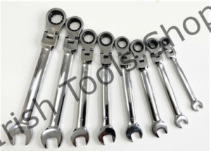 8 Piece Metric Flexible Ratchet Combination Wrench / Spanner Set | 8mm - 19mm