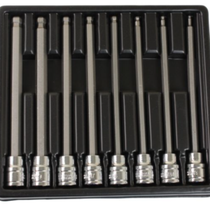 US PRO 8 Piece 3/8” Drive Hex Ball End Bit Socket Set - Extra Long | 3mm - 10mm