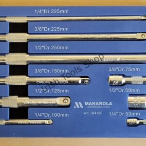 9 Piece  1/4" 3/8" 1/2" Drive Straight Socket Extension Bar Set
