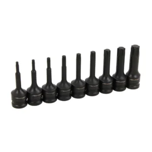 9 Piece 1/2" Drive 75mm Long Impact Star Bit Set T20 - T70